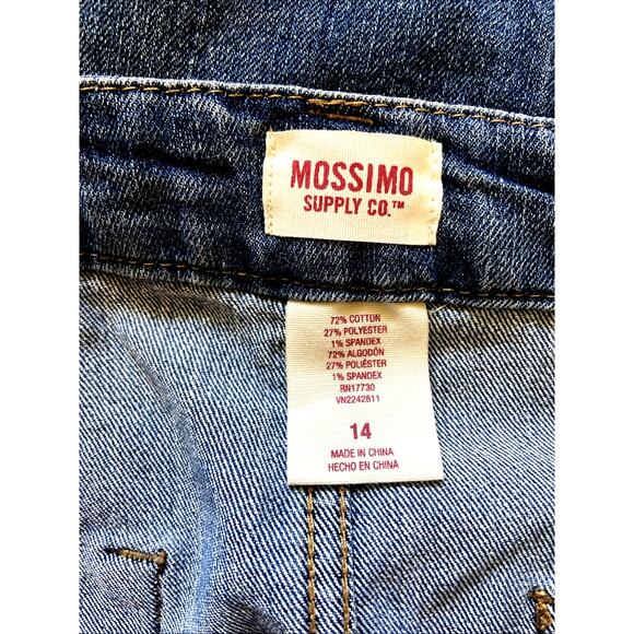 Mossimo Target Button Front Aline 90s Y2K Style Stretch Denim Blue Jean Skirt 14 - Picture 8 of 10